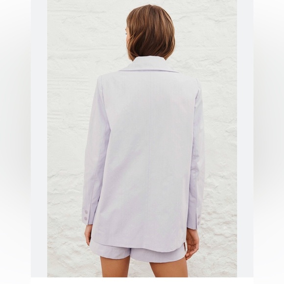 NWT $395 BA&SH Bashveste Alea Cotton Blazer in Lilac Size 1 or 4 - Picture 13 of 15